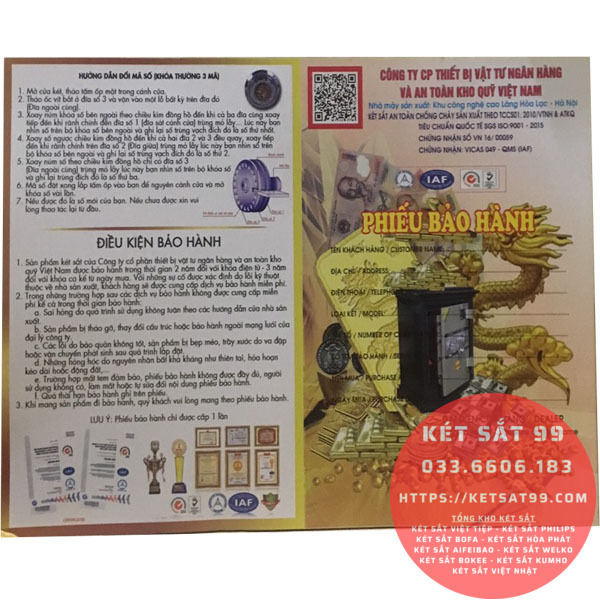 Két sắt mini Welko KCC-COW-38 khoá cơ chính hãng