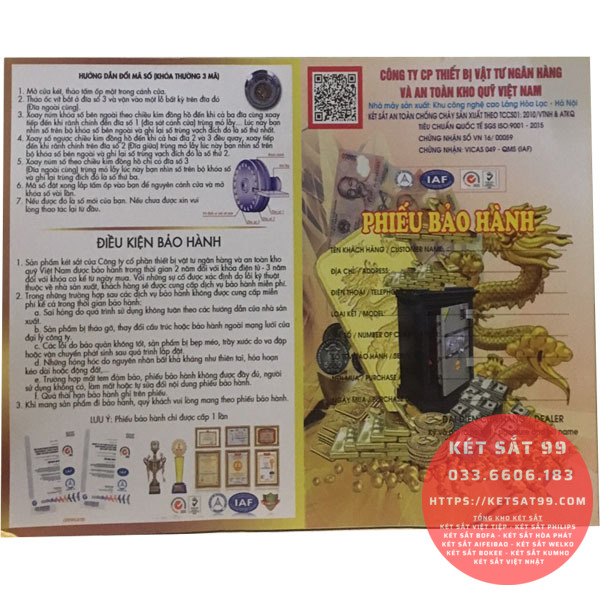 Két sắt mini Welko KCC-COW-80 khoá cơ chính hãng