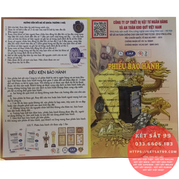 Két sắt mini Welko KCC-DMW-38 khoá cơ đổi mã chính hãng