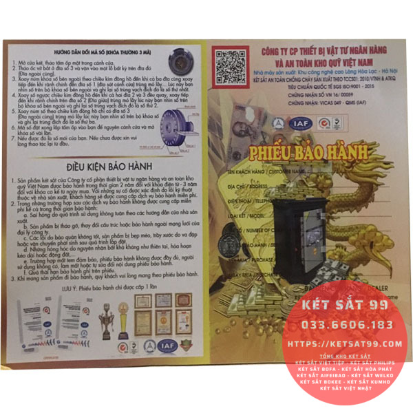 Két sắt Welko KCC-VTW-200 vân tay chính hãng